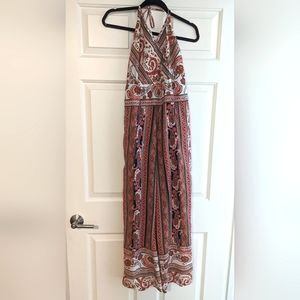 Pink striped and paisley jumpsuit
